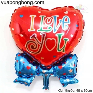 Bong bóng trái tim đỏ thắt nơ